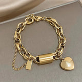Chunky Heart Bracelet | Gold
