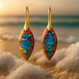 Elaria – Red and Turquoise Coral Earrings