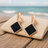Keto | Square Black Diamond Earrings