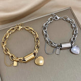 Chunky Heart Bracelet | Gold