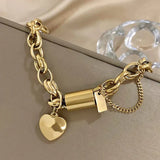 Chunky Heart Bracelet | Gold