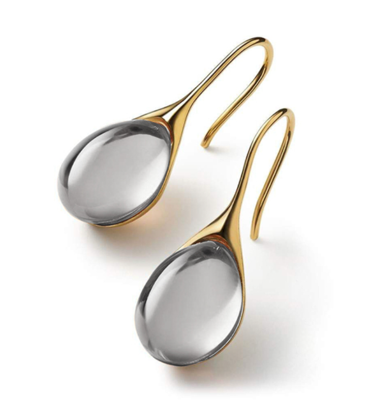 Gold and silver crystal earrings