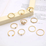 10-piece ring set | Silver and gold-plated bohemian rings
