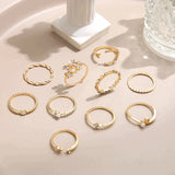 10-piece ring set | Silver and gold-plated bohemian rings
