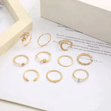 10-piece ring set | Silver and gold-plated bohemian rings
