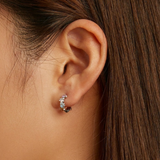 Colorful Round Earrings with Silver Surface