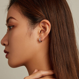 Colorful Round Earrings with Silver Surface