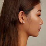 Colorful Round Earrings with Silver Surface