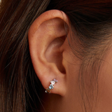 Colorful Round Earrings with Silver Surface